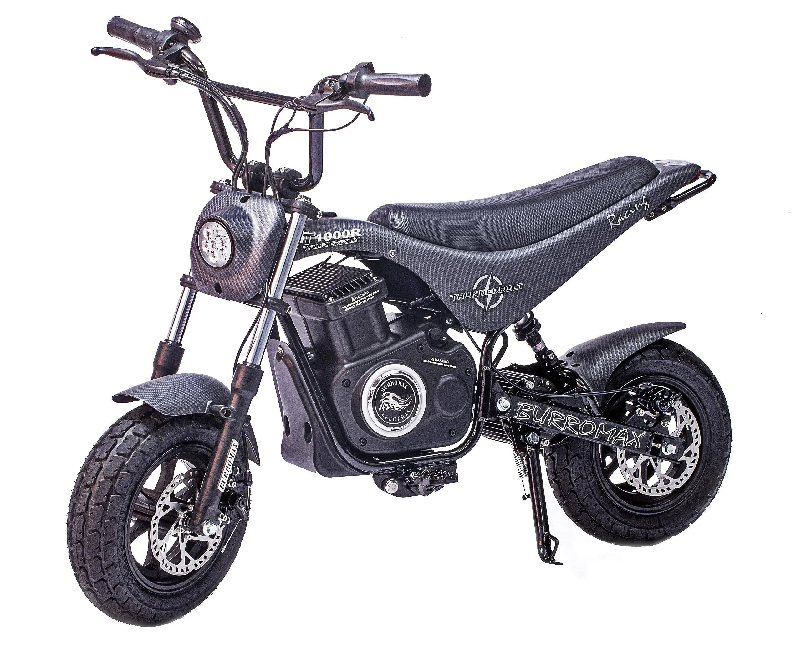 Burromax TT1000R, 1000W 48V Lithium Ion, 4 Speeds, 30 MPH, Up to 350lb Rider, Electric Mini Bike