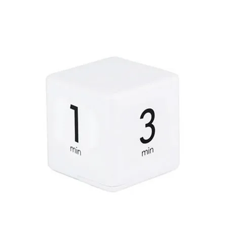 Irfora Portable Cube Timer Digital Kitchen Timer Countdown Alarm 1-3-5-10 Minutes Flip Timing with Digital Display Time Management for Study Sports Cooking Gaming Office