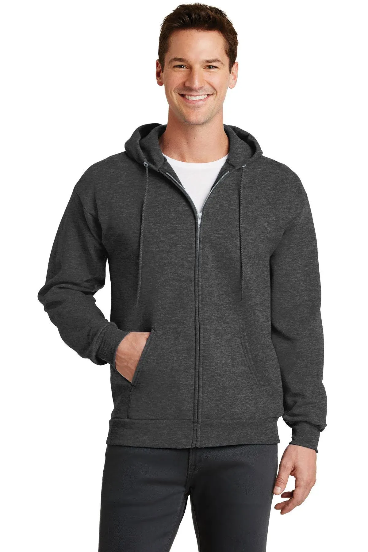 Port & Company-Core Fleece Full-Zip Hooded Sweatshirt. PC78ZH Jet Black