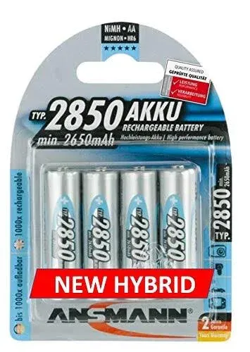 Ansmann Hybrid AA 2850 Mah High capacity rechargeable batteries