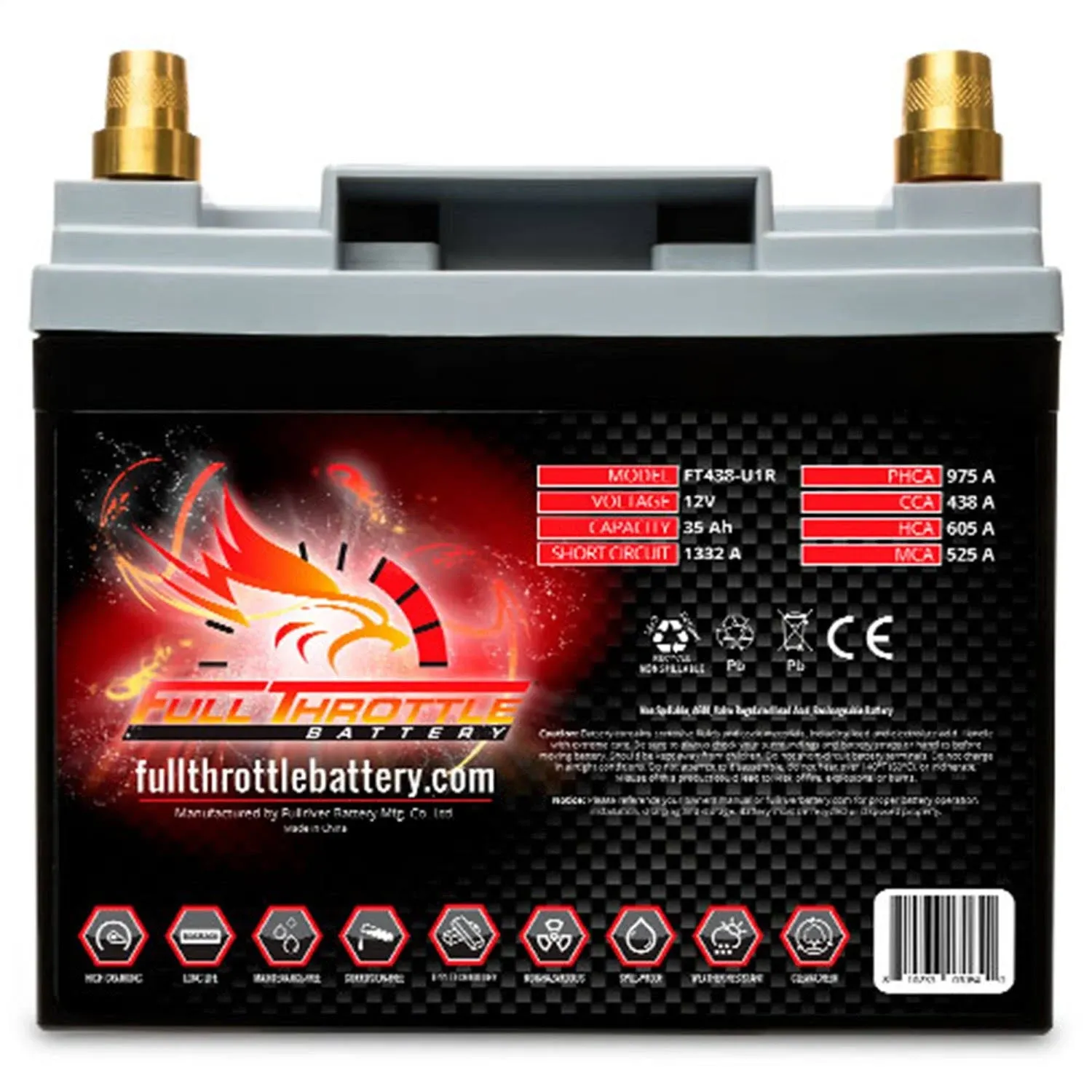 Full Throttle AGM Battery FT438-U1