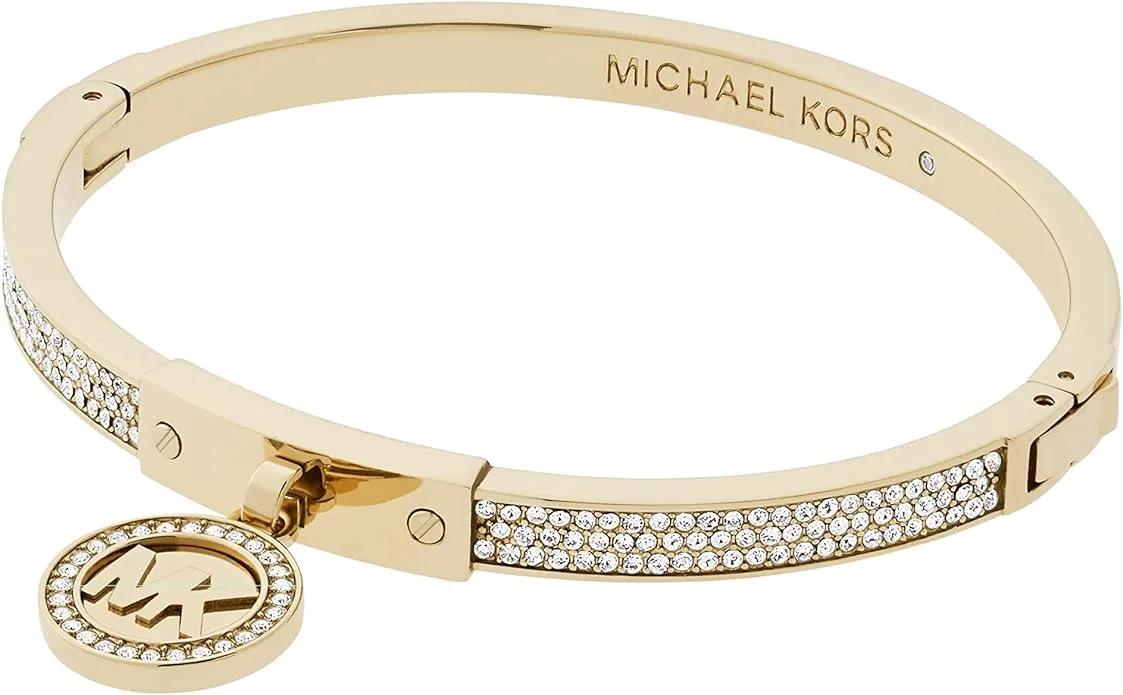 Michael Kors Gold Tone Fulton Hinge Bangle Bracelet