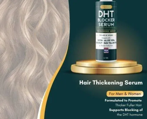 DHT Blocker Serum NATURAL Saw Palmetto and Biotin Hair Growth Serum for Men DHT