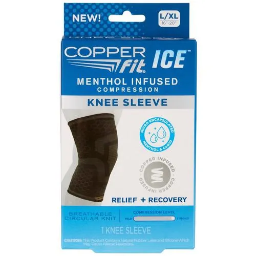 Copper Fit Ice Menthol Infused Compression Knee Sleeve ||P000704140||