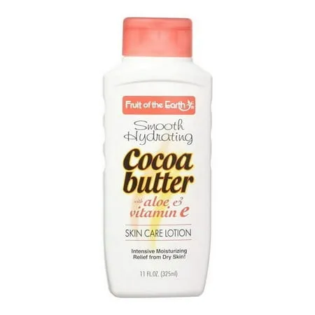 Fruit Of The Earth Smooth Hydrating Cocoa Butter Skin Care lotion With Aloe And Vitamin E 11 Oz 2 Pack