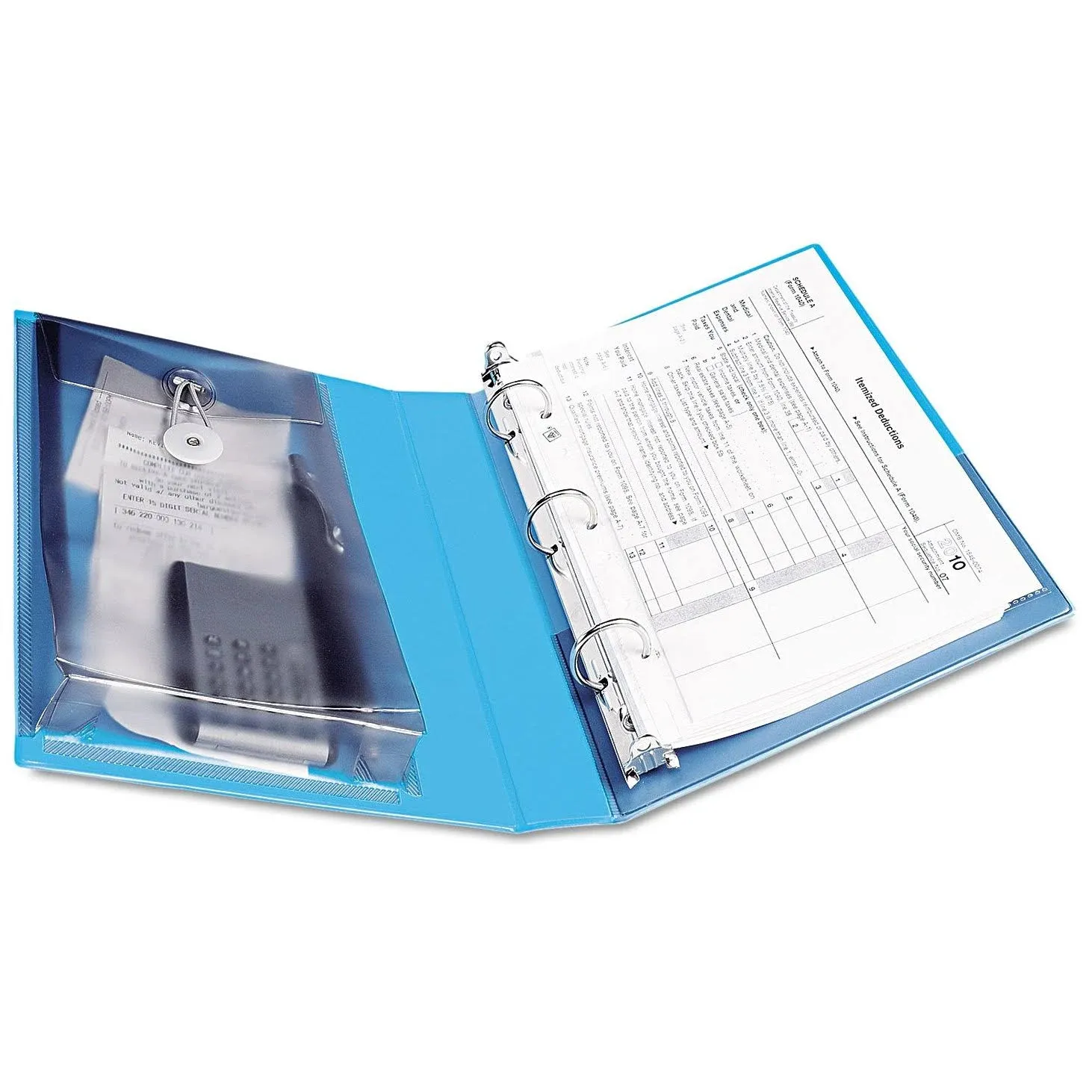 Avery 1" Mini Durable View Binder, Round Ring, Aqua, 175 Sheets