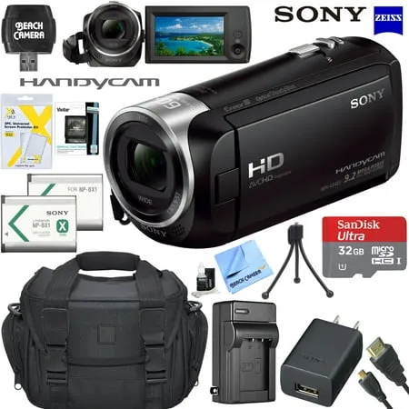 Sony HDR-CX405 Handycam HD Video Recording Camcorder with SanDisk 32GB Micro Memory Card + Case + Tripod Accessory Bundle