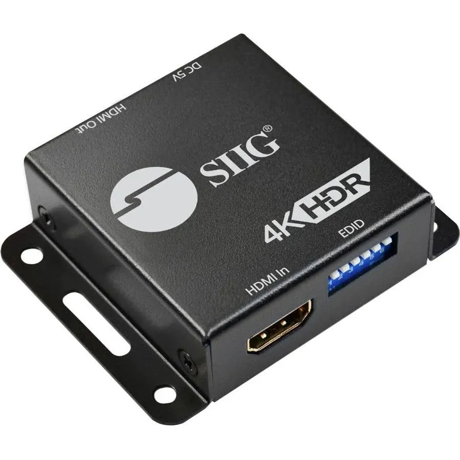 Siig 234050 Ac Ce-h24z11-s1 Hdmi 2.0 Edid Emulator Hdmi Hdcp 18gbps Black Brown Box