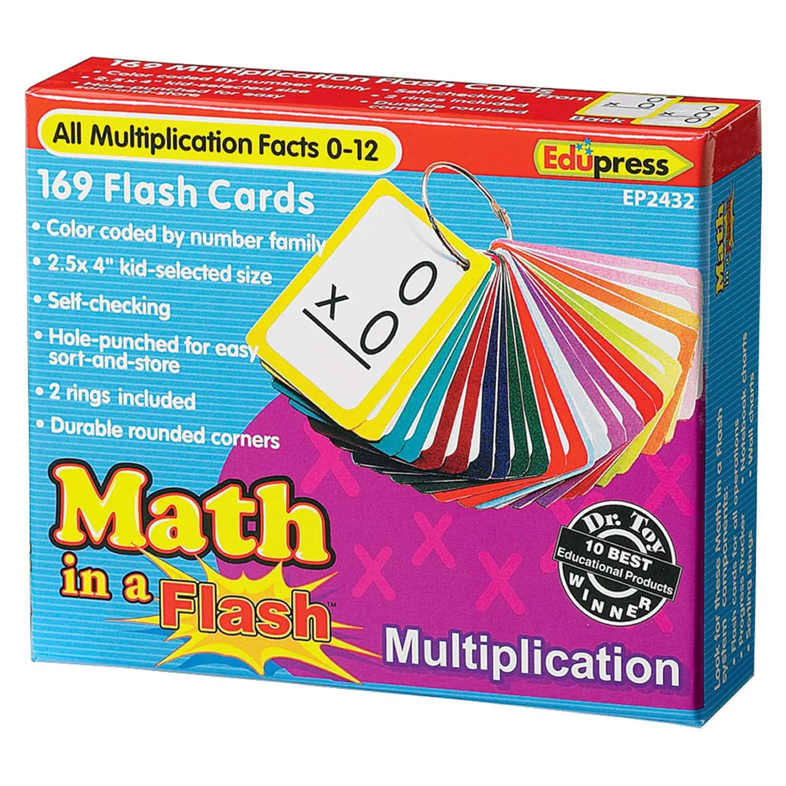 Edupress Math in a Flash Cards, Multiplication - 169 count