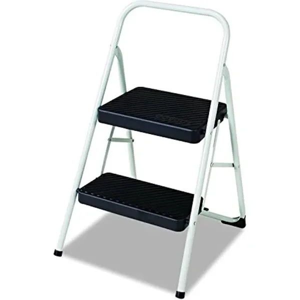 Cosco 2-Step Folding Steel Step Stool 200lbs Cool Gray