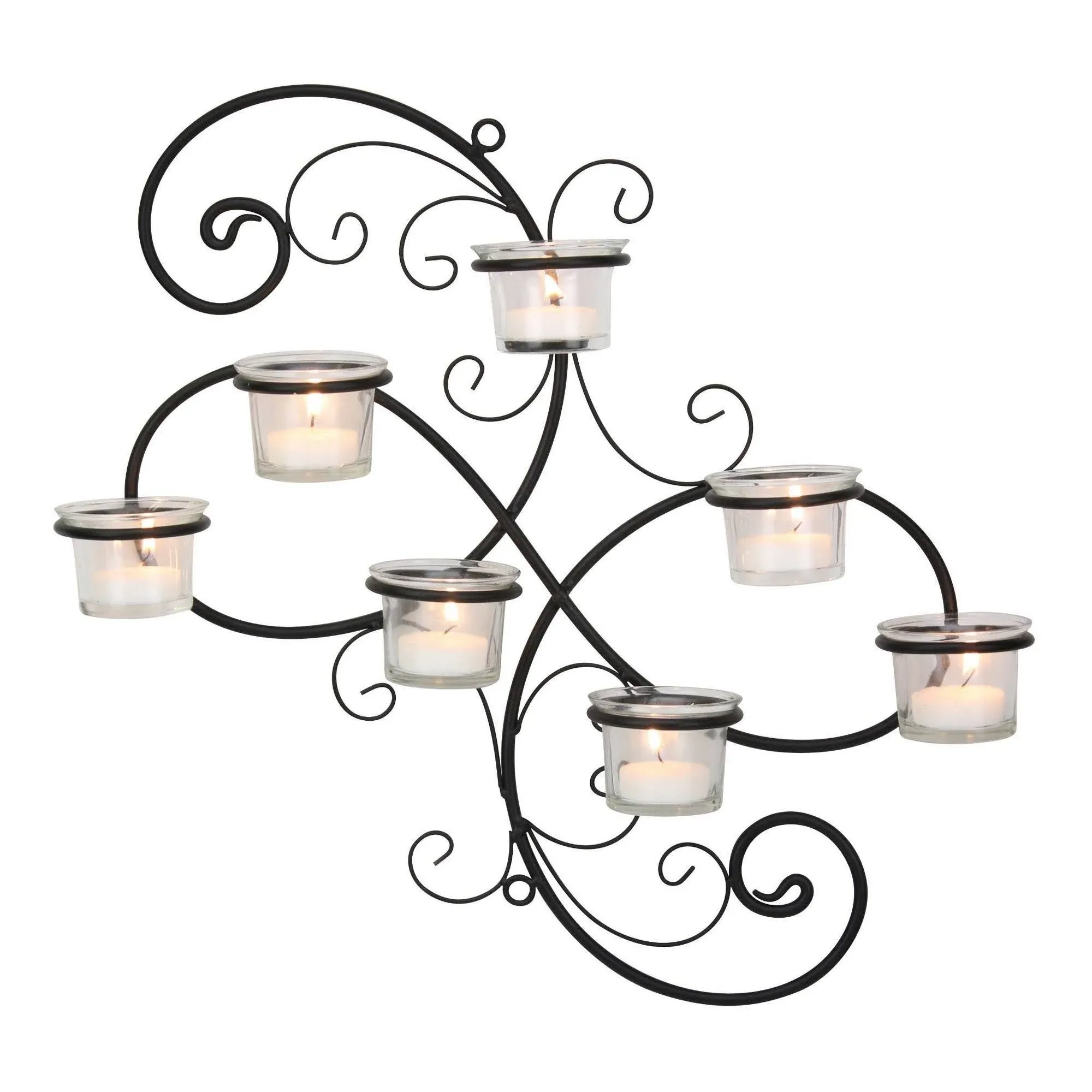 Stonebriar Collection 7-Light Tealight Candle Holder Wall Decor 8-piece Set ...