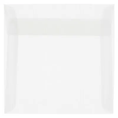 JAM Paper 5.5 x 5.5 Square Translucent Vellum Invitation Envelopes, Clear, 25/Pack (74354)