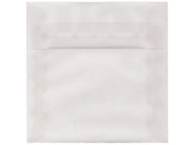 JAM Paper® Square (5.5 x 5.5) Translucent Vellum [see through] Envelope - Clear - 25 envelopes per pack