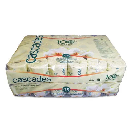 Cascades B340 Standard Bathroom Tissue, 2-Ply, 4 x 3 1/2, White, 336 Sheets per Roll (Case of 48 Rolls)n