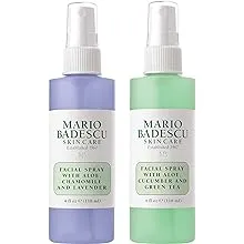 Mario Badescu Facial Spray 2 Piece Set, Includes Aloe, Chamomile & Lavender Face Mist PLUS Aloe, Cucumber, Green Tea Face Mist for All Skin Types, Dewy Finish, 4 Fl Oz, 2 Count (Pack of 1)