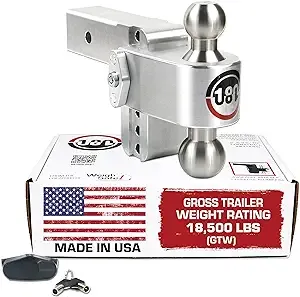 Weigh Safe LTB4-2.5 4&#034; Adjustable Trailer Hitch Ball Mount w/Tow Balls, 18,500lb