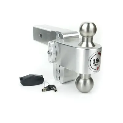 Weigh Safe Black 180 Hitch w/ SS Combo Ball 4" Drop for 2.5" Shank w/Hitch Pin Lock (LTB4-2.5-KA-CER-BLA)