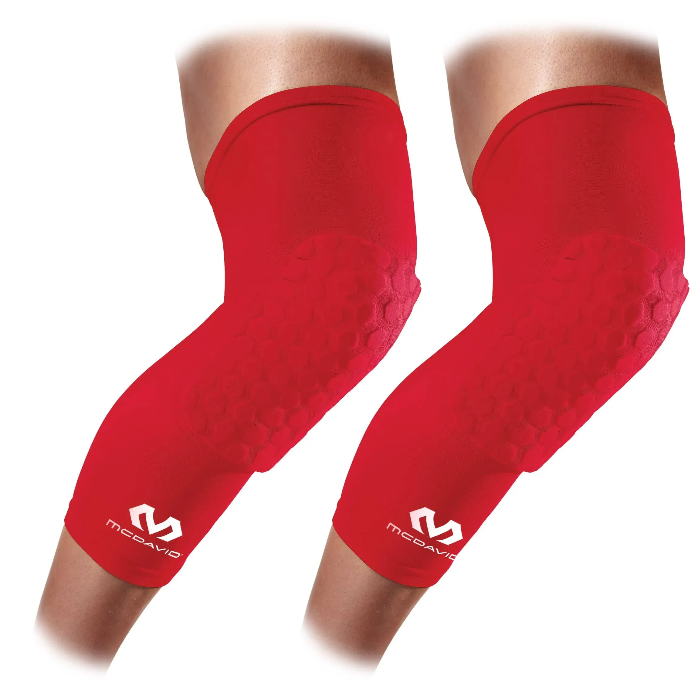 McDavid Hex Leg Sleeves Pair, Scarlet / S