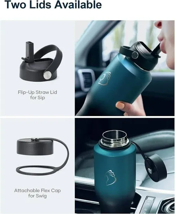 40oz Insulated Water Bottle Fits in Any Car Cup Holders 40oz Vacuum Insulated Tu