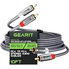 RCA Cable (3.3FT) 2RCA Male to 2RCA Male Stereo Audio Cables Shielded Braided...