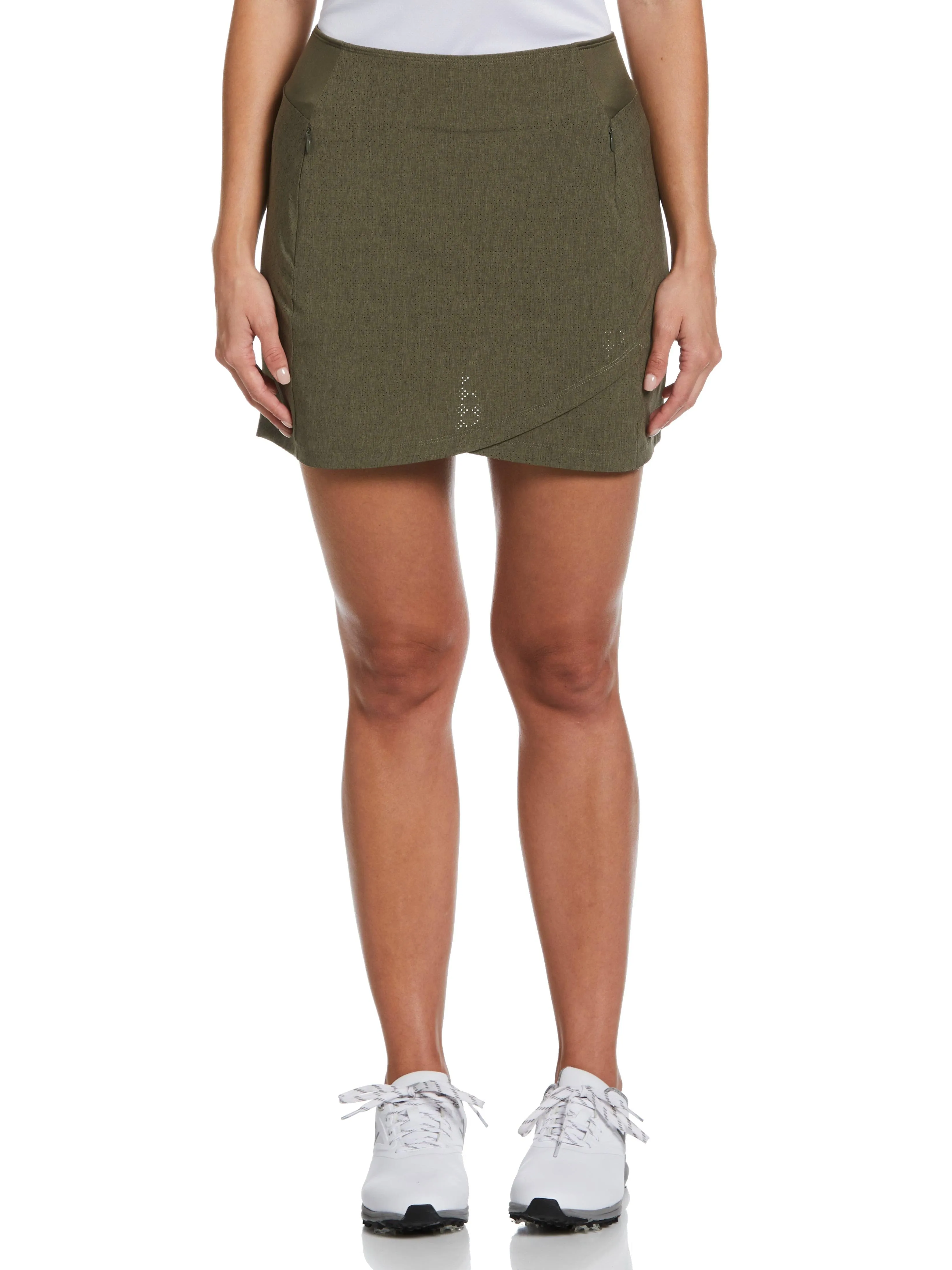 Women\'s 16" Heather Perforated Golf Skort