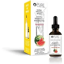 Pure Inventions Antioxidant Vitamin C + Electrolytes - Watermelon Flavored - Water Infusion Drops - No Sugar, Calories, or Artificial Sweeteners - 30 Servings - 1oz Each