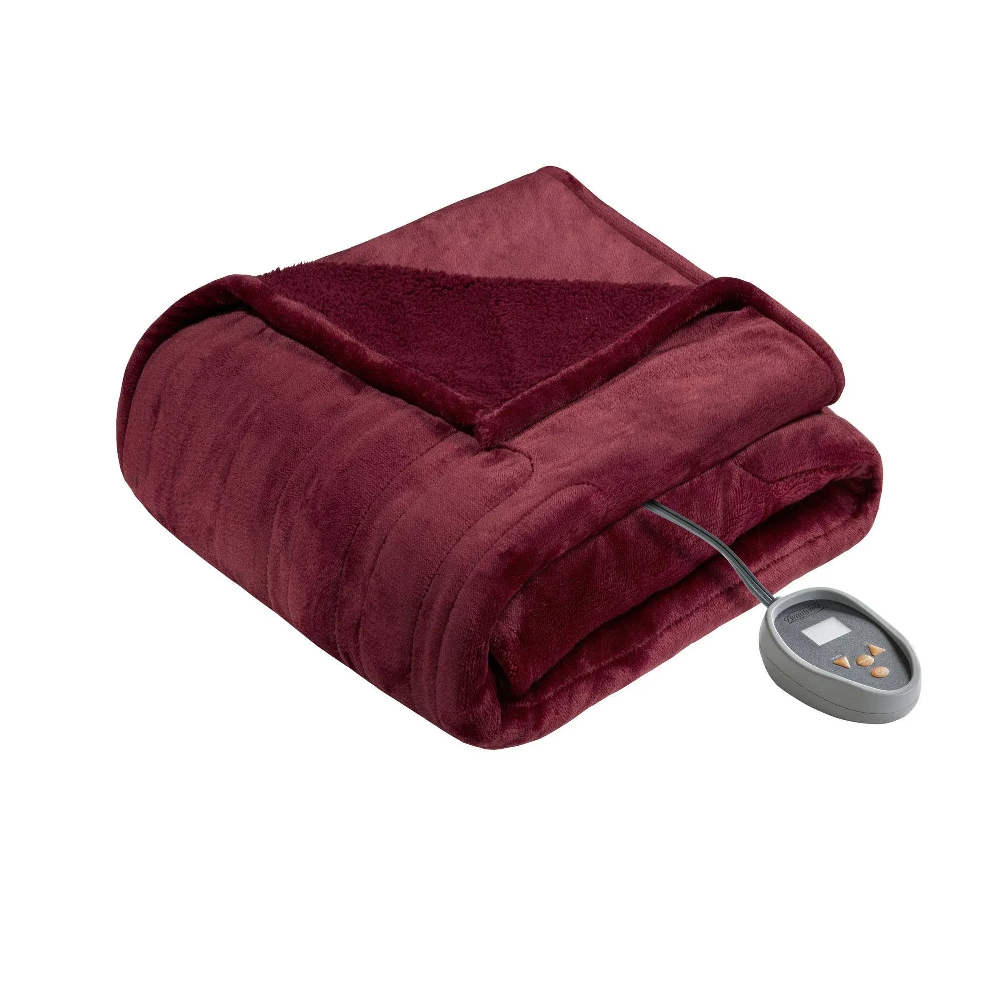 Beautyrest - Heated Microlight to Berber Blanket - Red - Twin