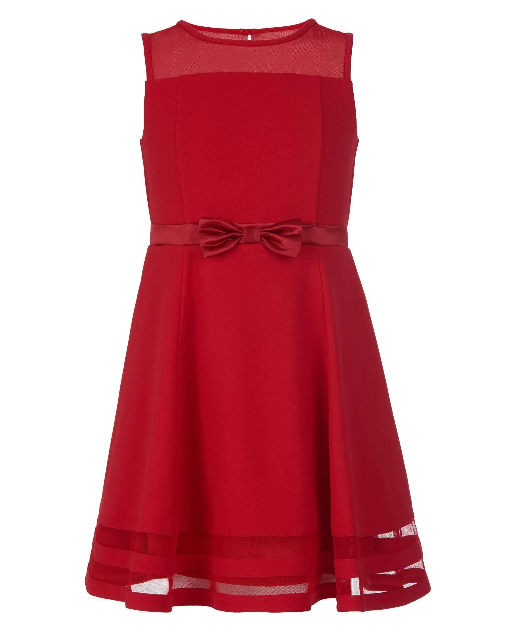 Calvin Klein Girls' Fit and Flare Illusion Mesh Dress