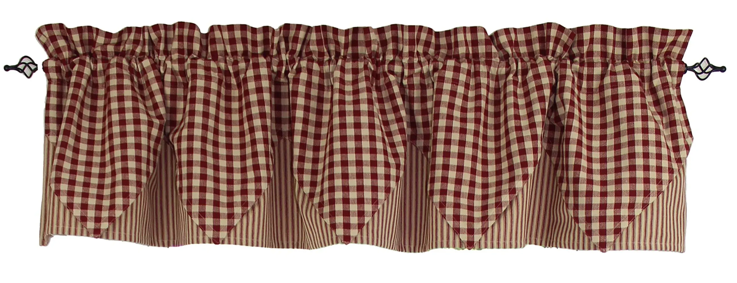 Heritage House Check Barn Red Point Valance