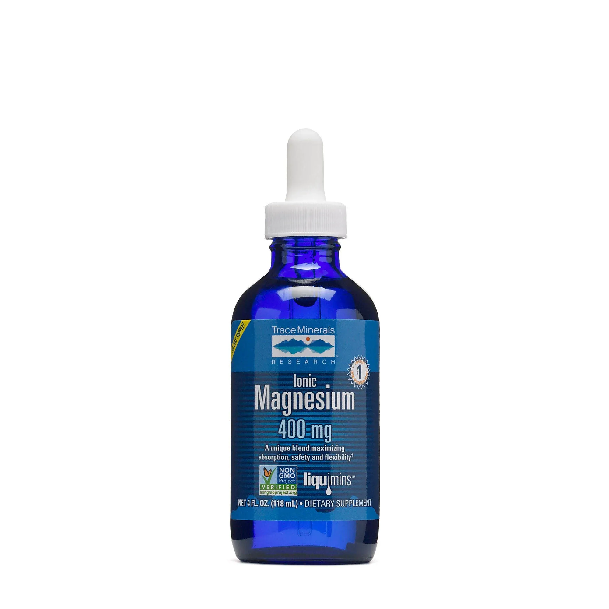 Trace Minerals | Liquid Ionic Magnesium 400 mg | 4 fl oz - Pack of 2 (64 Servings)