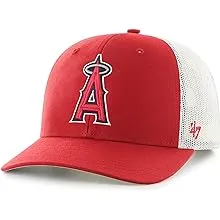 "Men's Cream, Red Los Angeles Angels Breakout MVP Trucker Adjustable Hat"