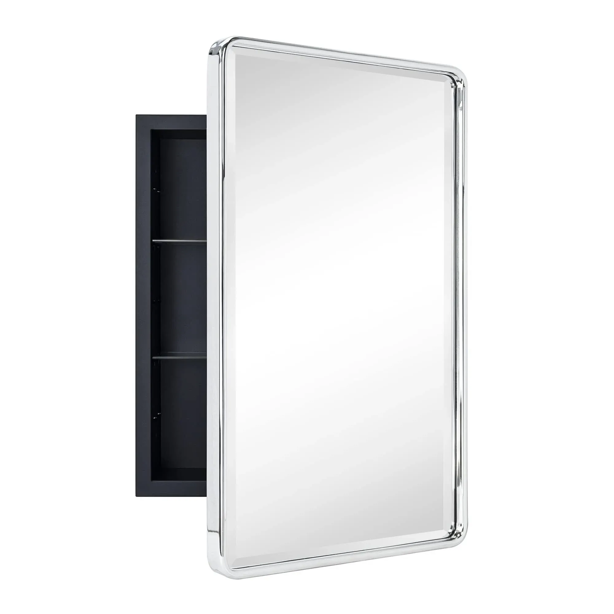 TEHOME Farmhouse Recessed Metal Bathroom Medicine Cabinets with Mirror