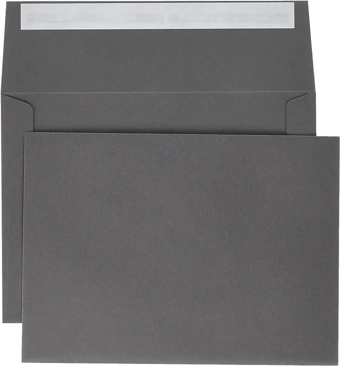 LUXPaper A7 Invitation Envelopes | Peel & Press | 5 1/4" x 7 1/4" | Smoke Gray | 80lb. Text | 50 Qty