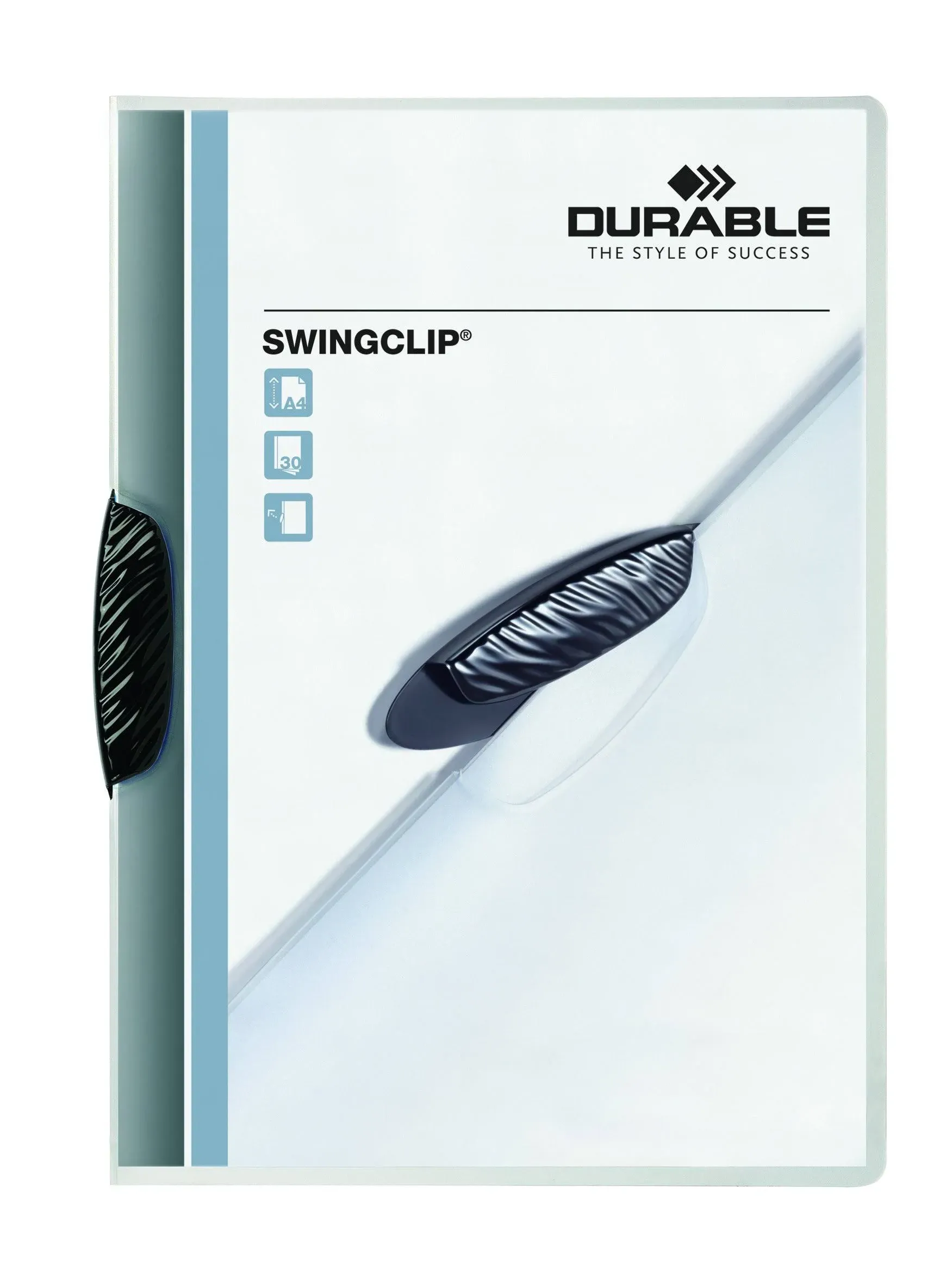 Durable Swingclip Clear Report Cover, Swing Clip, 8.5 X 11, Black Clip, 25/Box