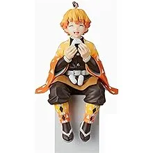 Zenitsu Agatsuma Ghost Slayer Figure Eat Rice Balls Series Action Figure Toys Collection Anime Sitting Pose Character Action Figure (Onigiri My Wife Kindness)