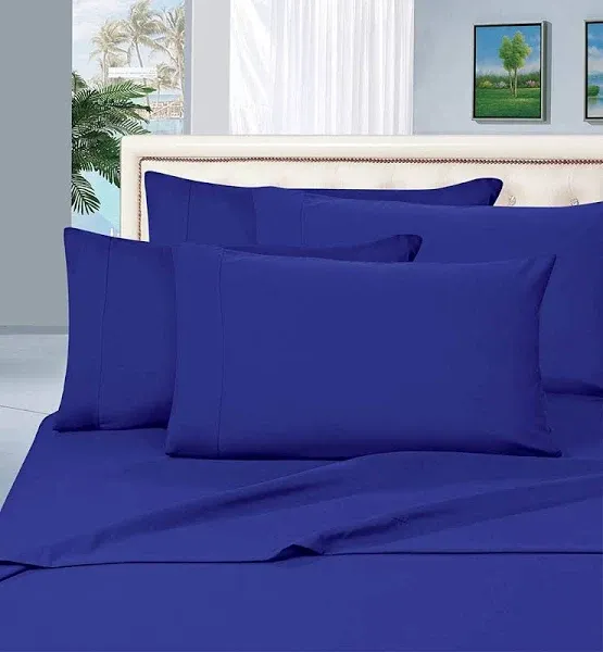 6-Piece Bed Sheet Set - 1500 Premier Silky Soft Sheet Set - King, Royal Blue