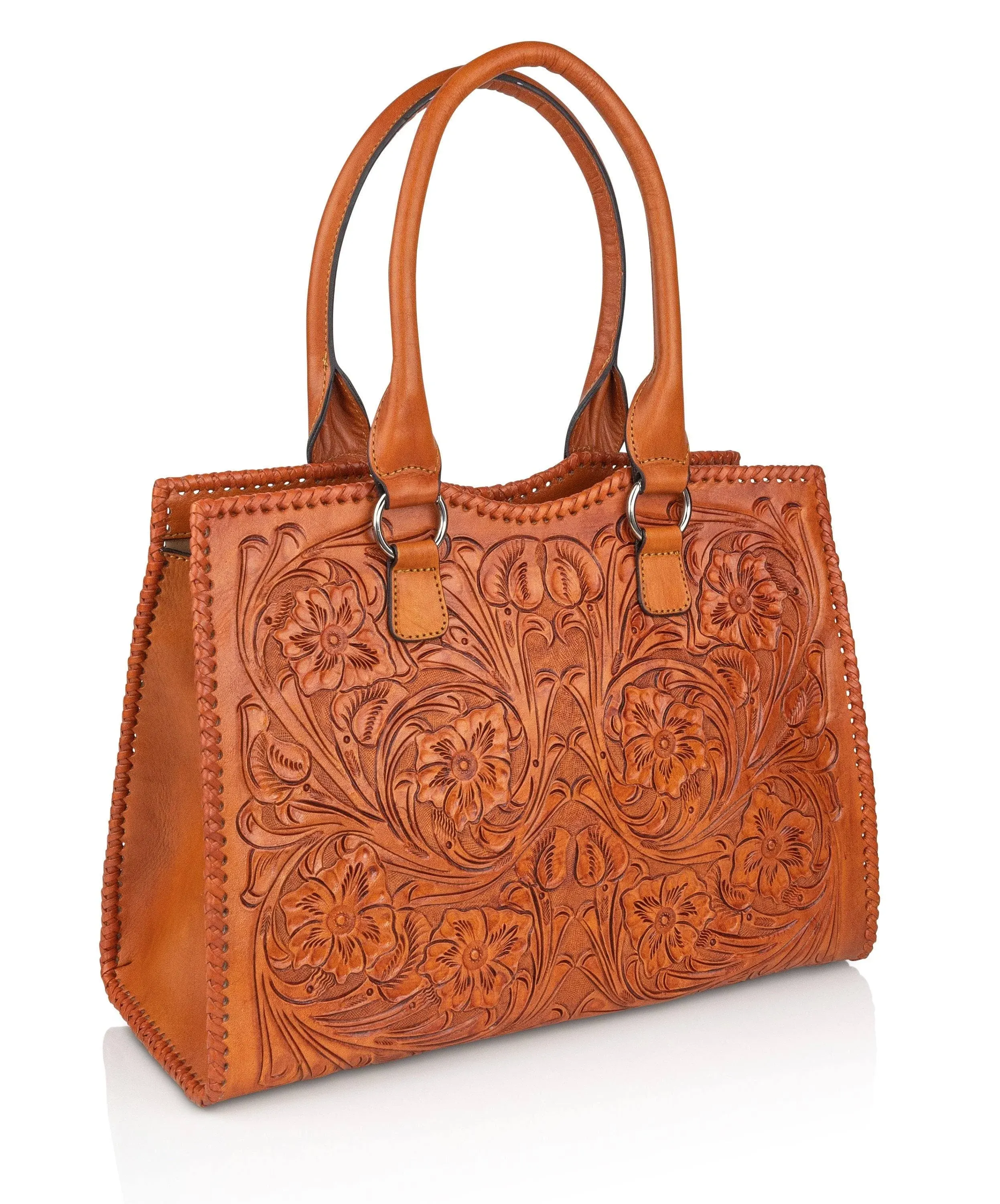 Mauzari Carlotta Women's Extra Large Tooled Leather Tote