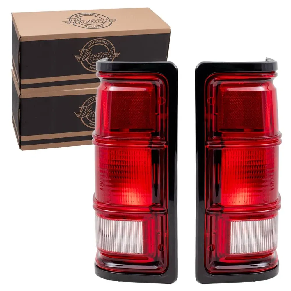 New Pair Set Taillight Lens w/ Black Bezel for Dodge Ram Truck Dakota Ramcharger