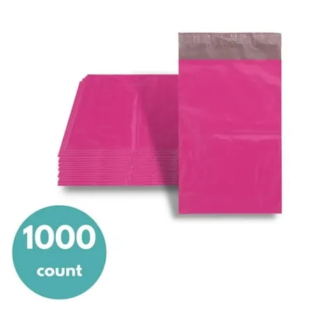 SSBM 1000 Pcs 10 x 13 Pink Poly Mailer 2 Mil Self-Seal Shipping Bag for Clothing Envelopes Packaging Mailing Bags