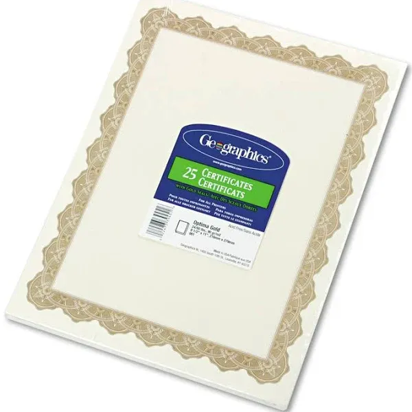 Geographics Parchment Paper Certificates 8.5 x 11