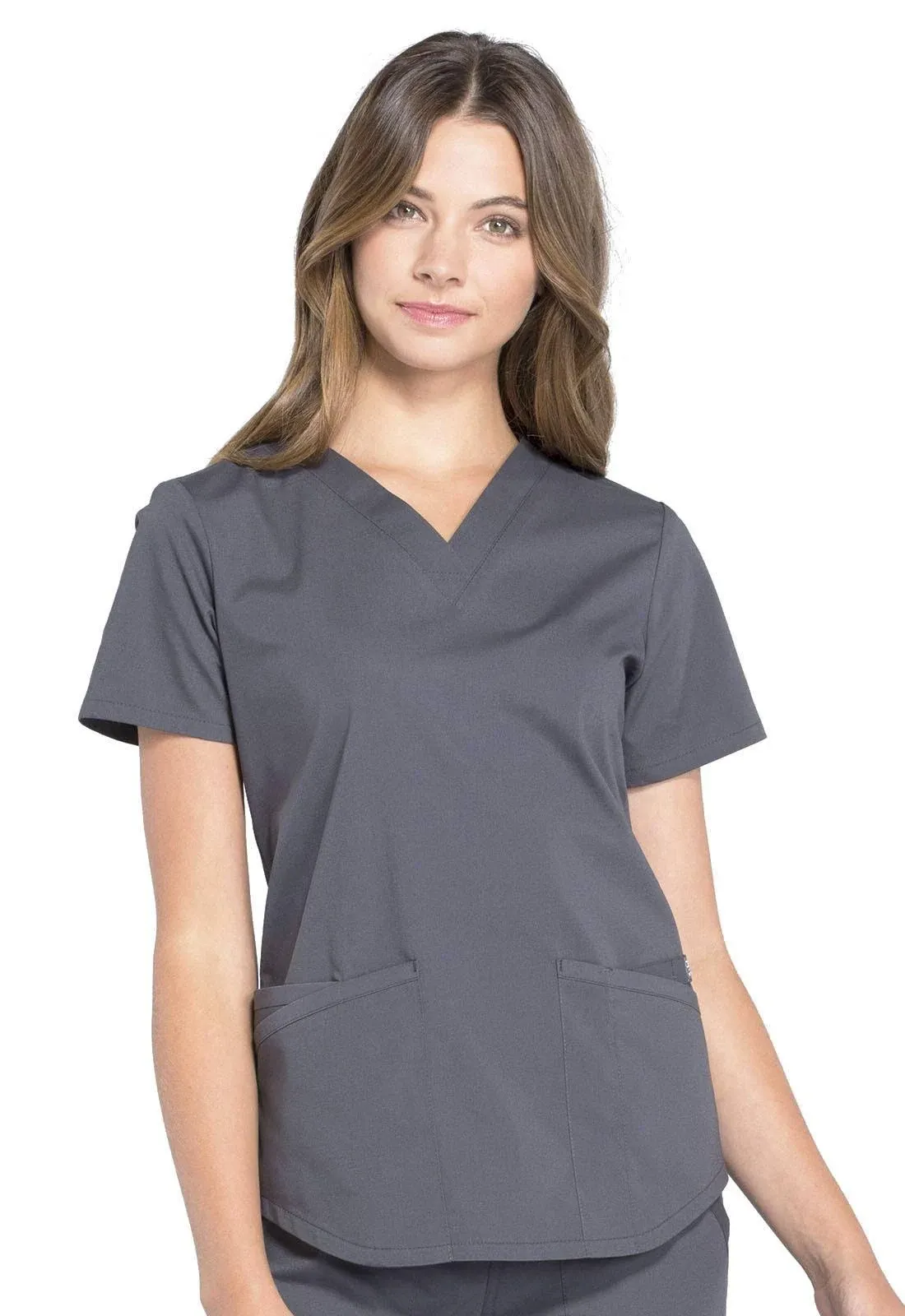 Pewter Cherokee Scrubs Workwear Professionals V Neck Top WW665 PWT