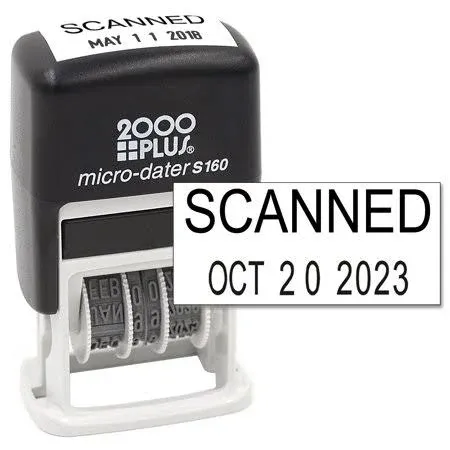 Mark 2000 Self-Inking Rubber Date Office Stamp with Scanned Phrase & Date - Black Ink (Handy-Dater S160), 12-Year Band