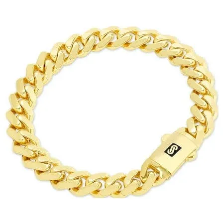 14k Yellow Gold Royal Monaco Miami Cuban Link 6mm Chain Bracelet Mens Women 7.5&#034;