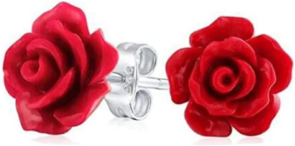 Rose Stud Earrings • Flower Stud Earrings • Silver Flower • Rose Earrings • Rose Stud •