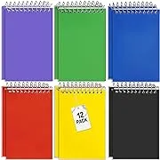 12 Pack Memo Books,3x5” Inch Wirebound Pads,Mini Spiral Assorted 