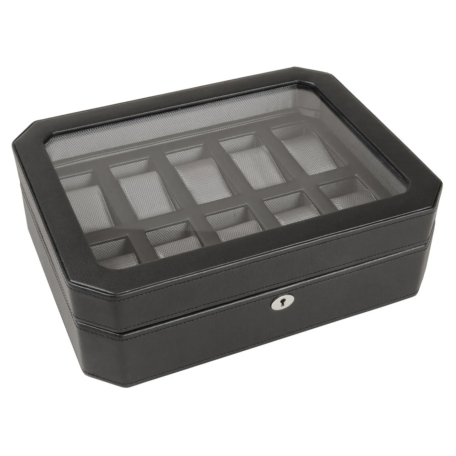 Wolf Windsor 10 Piece Watch Box Black