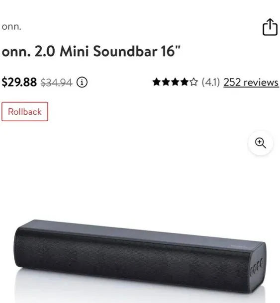 2.0 Soundbar Onn.