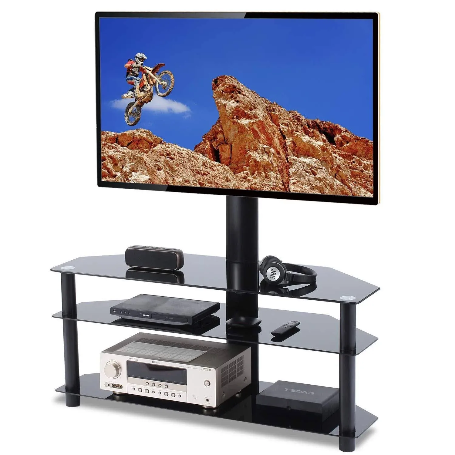 Swivel Floor TV Stand for 32-70 inch LCD LED OLED Flat Screen or Curved TV