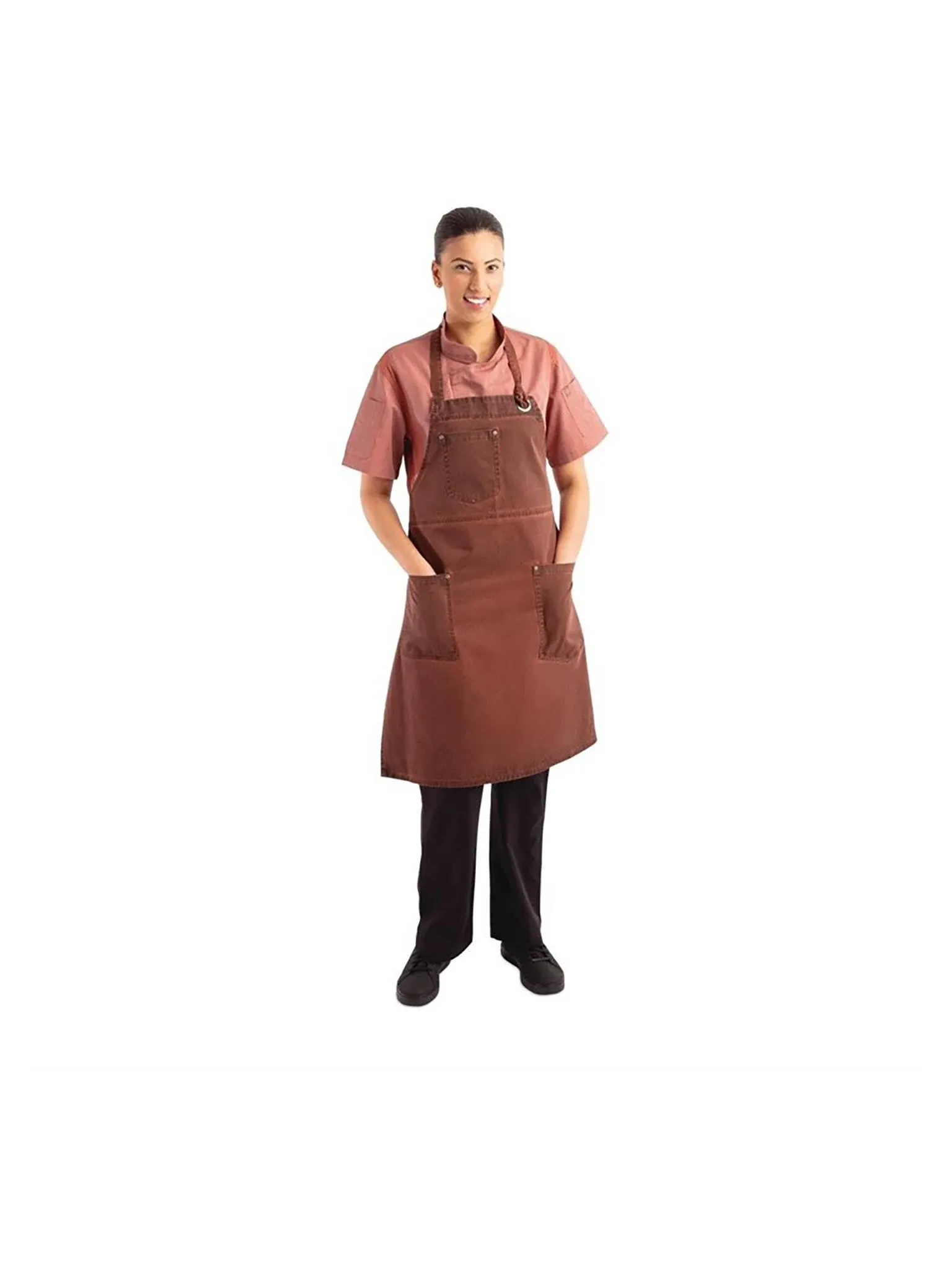 Chef Works Unisex Dorset Bib Apron, Rust, One Size