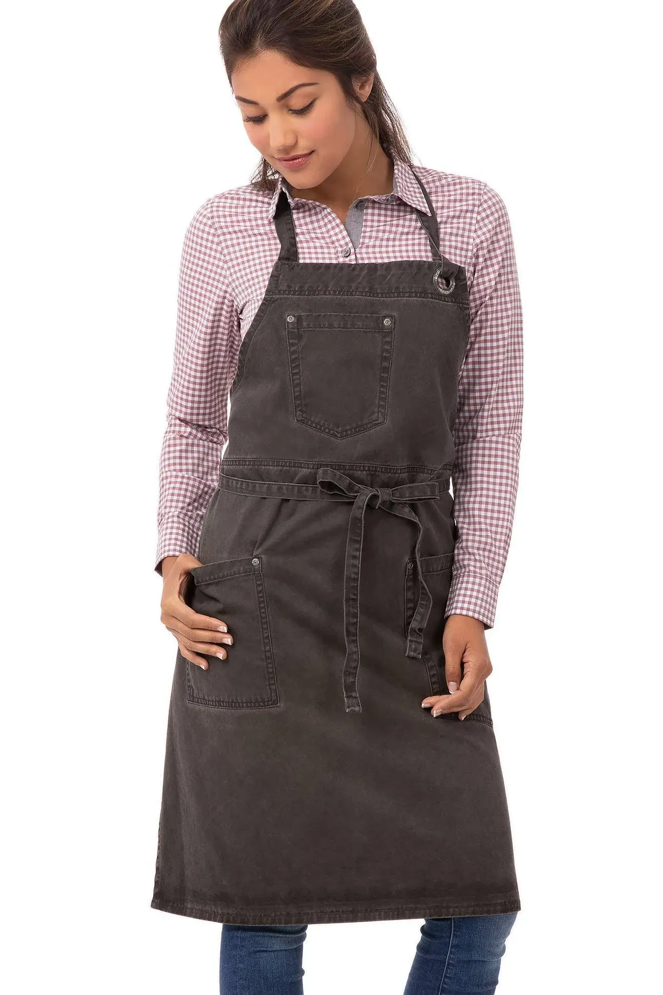 Chef Works Pewter Dorset Bib Apron